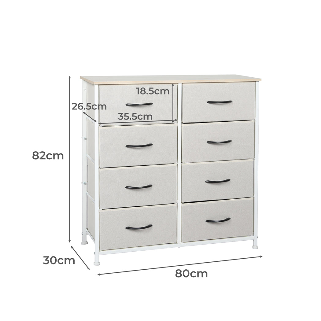 Levede Storage Cabinet Tower Chest Beige-1864183275975741442