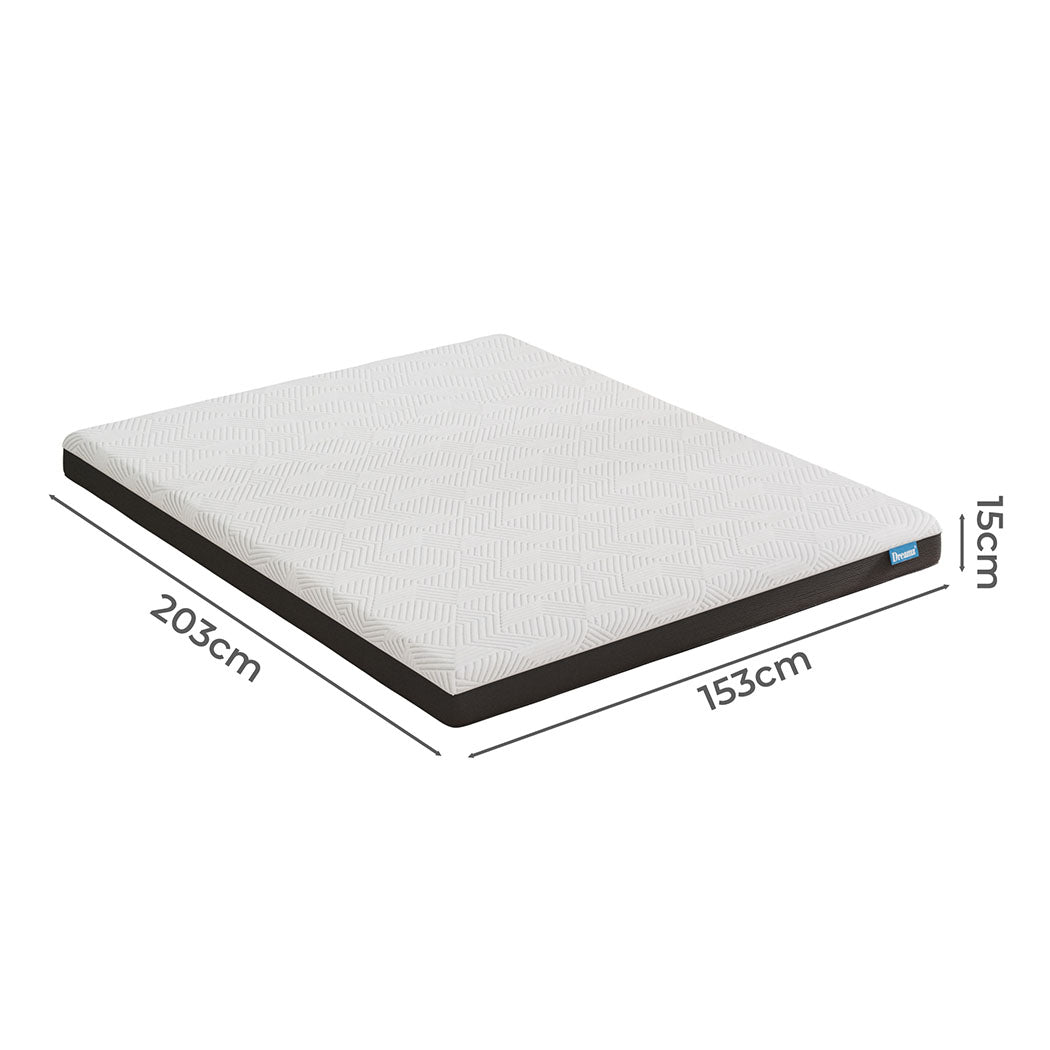 Dreamz Queen Mattress Gel Memory Foam Cooling Breathable 15cm Medium Firm-1869883052994465794