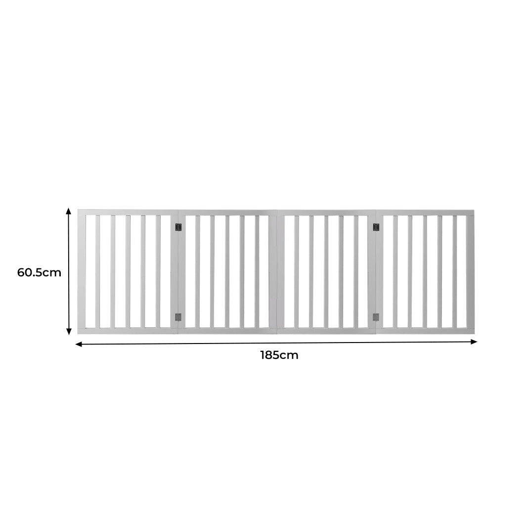 Wooden Pet Gate Dog Fence Retractable White 600x 3MM-1864184510288105474