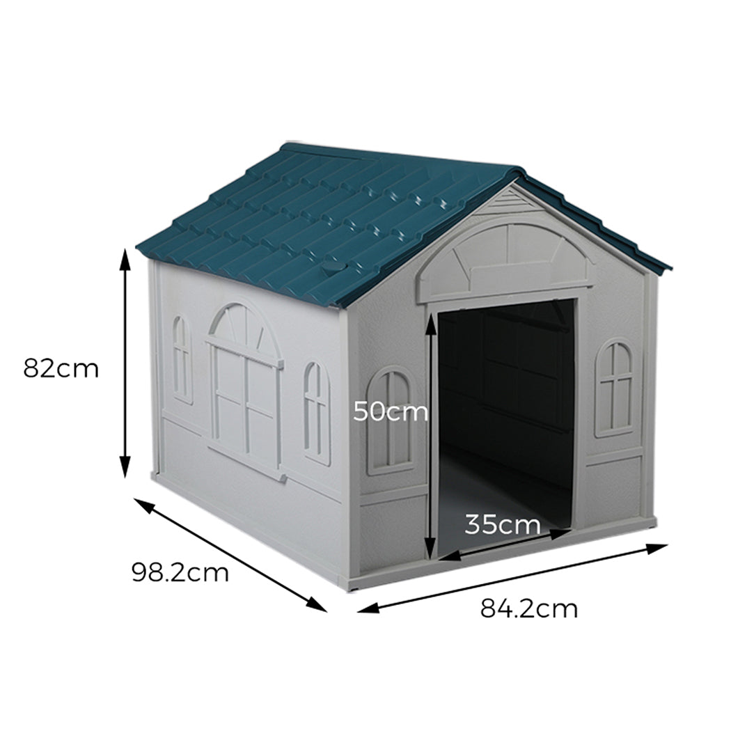 PaWz Dog Kennel Outdoor Indoor Pet Plastic XL Blue-1864184512733384706