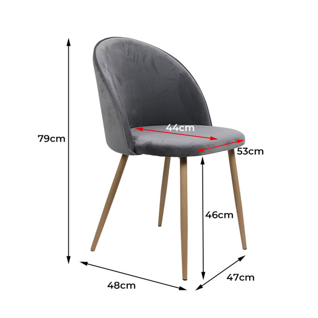 Levede 2x Dining Chairs Seat French Grey-1864183273337524226