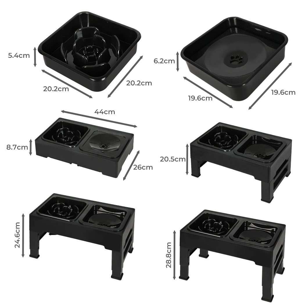 PaWz Elevated Pet Feeder 4 Height Adjustable-1864184545402818562