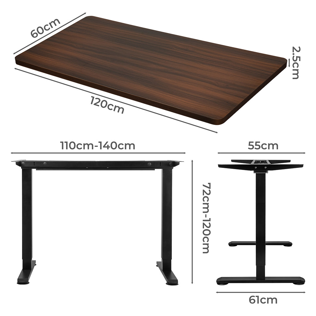 Levede Motorised Standing Desk Adjustable 120cm Walnut 800x 1.5MM-1864183326345138178