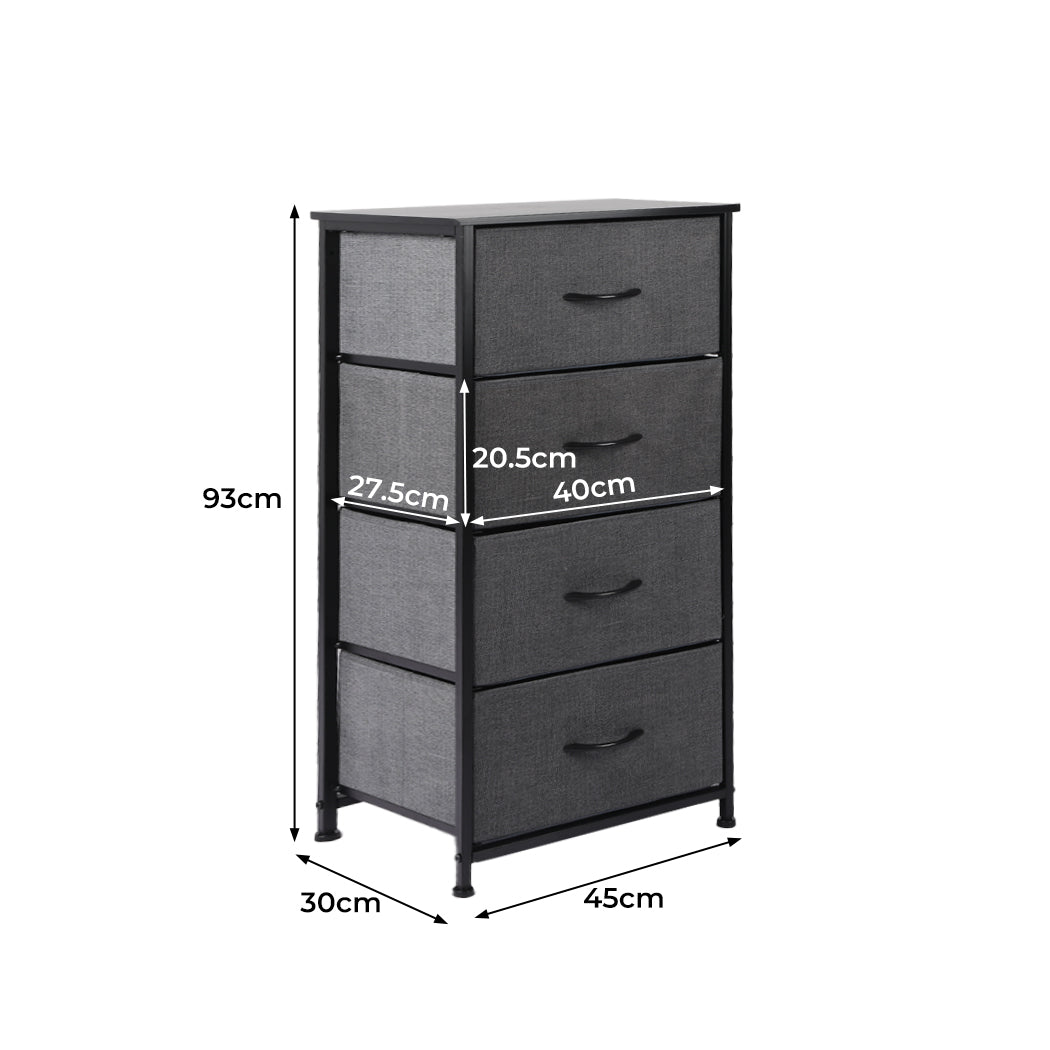Levede Storage Cabinet Tower Chest Dark Grey-1864183276449697794