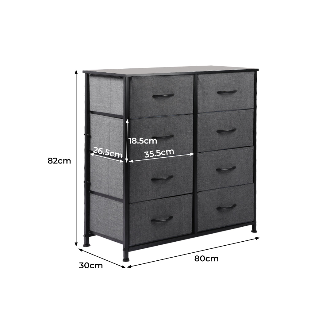 Levede Storage Cabinet Tower Chest Dark Grey-1864183276118347778