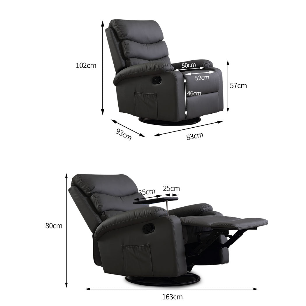 Levede Massage Chair Recliner 360 Swivel Black-1864184460451385346