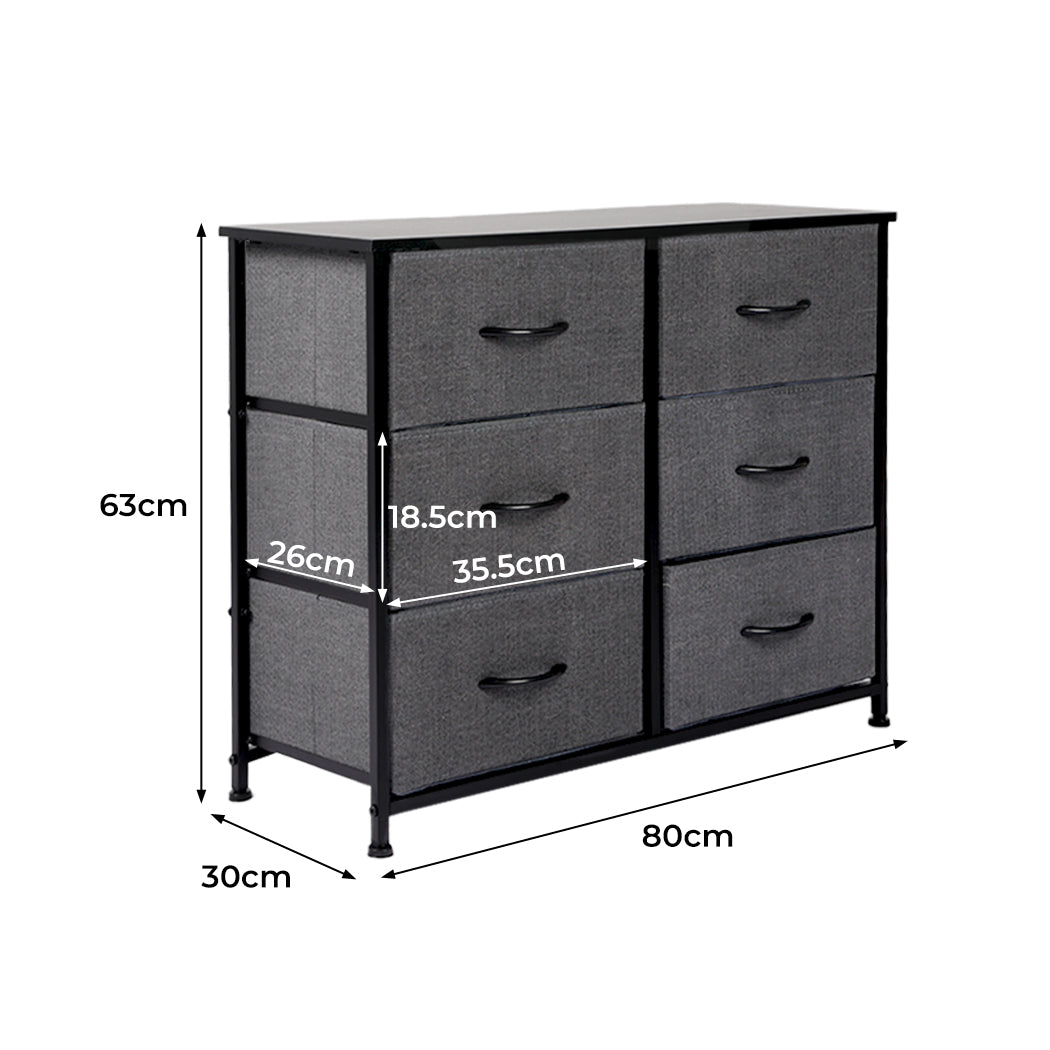 Levede Storage Cabinet Tower Chest Dark Grey-1864183275535339522