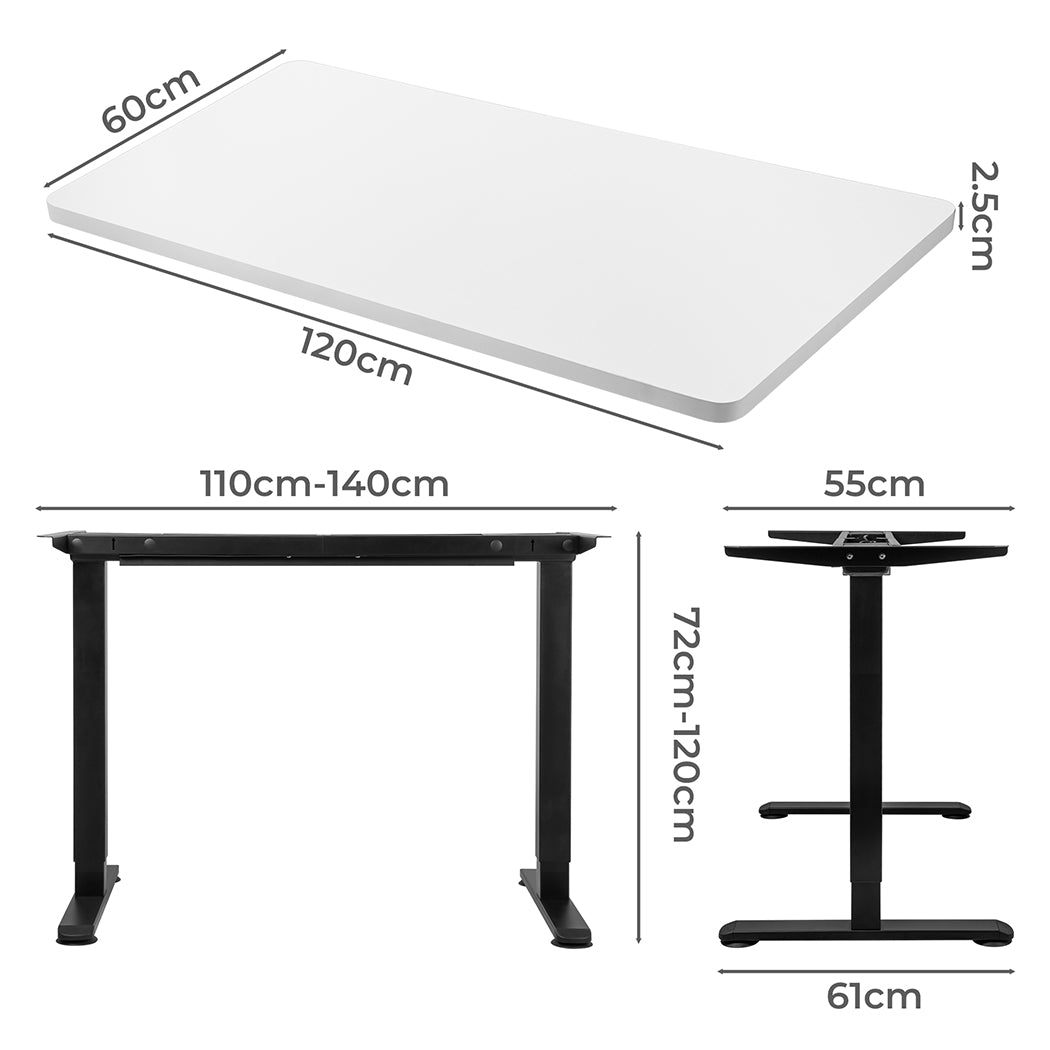 Levede Motorised Standing Desk Adjustable 120cm White 800x 1.5MM-1864183326483550210