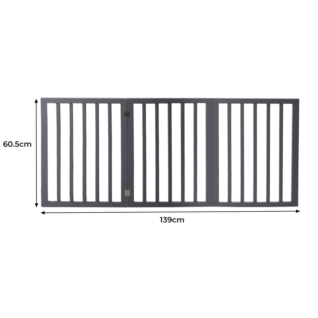 Wooden Pet Gate Dog Fence Retractable Grey 2000x 3MM-1864184509570879490