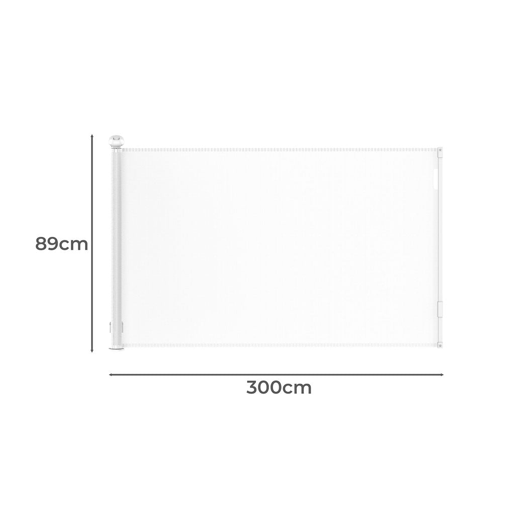 BoPeep Retractable Baby Safety Gates 300cm White 300 cm-1864184339819008002