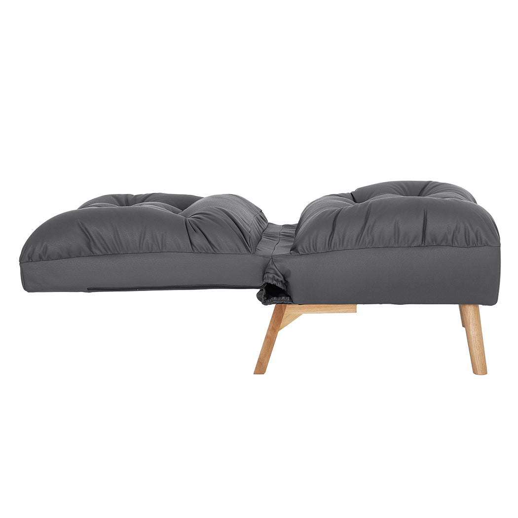 Levede Accent Chair Sofa Recliner Adjustable Grey-1864183136250892291
