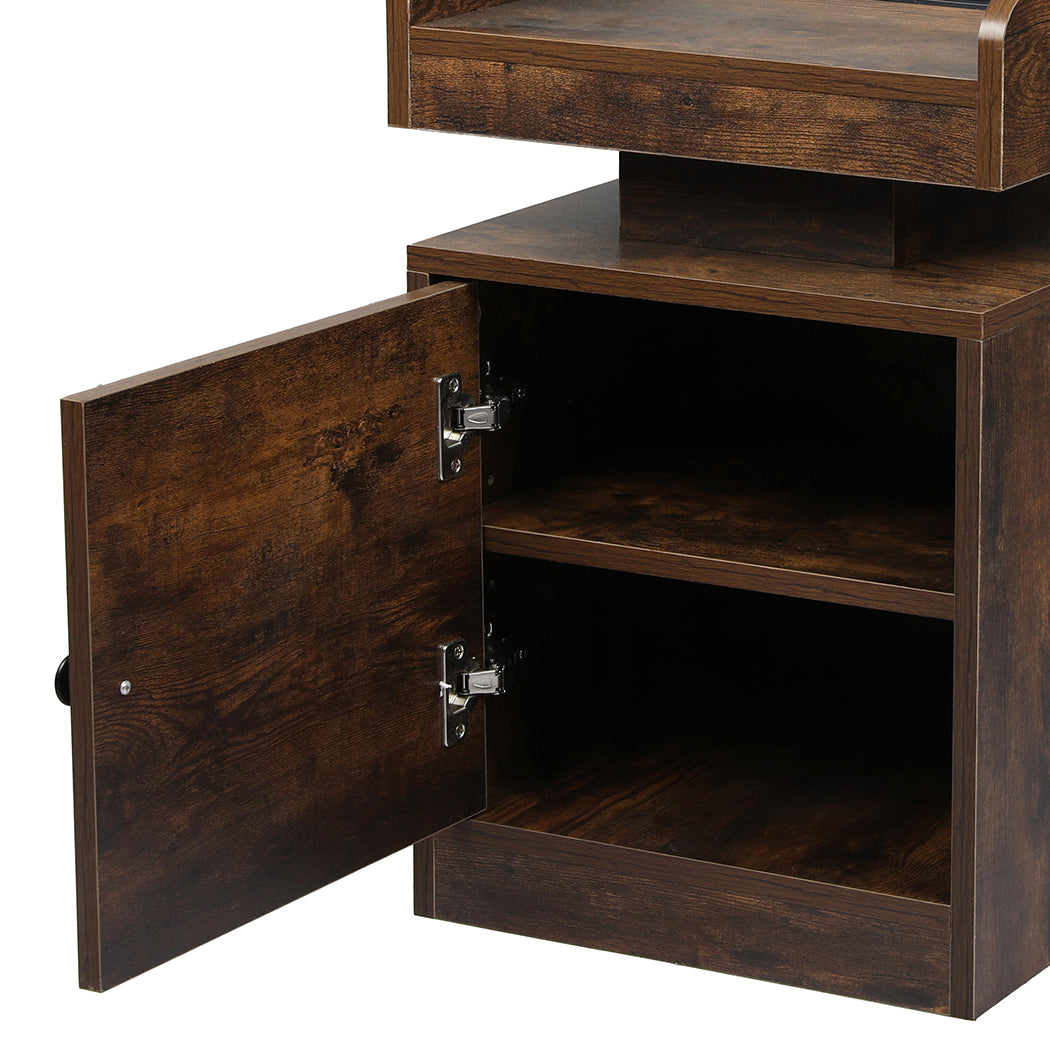 Levede Bedside Table USB Charger Outlet RGB Oak-1869883068827963395