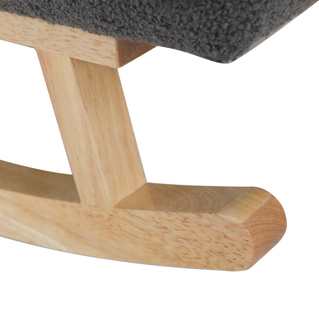 Levede Fleece Rocking Chair with footstool-1871349373972123651