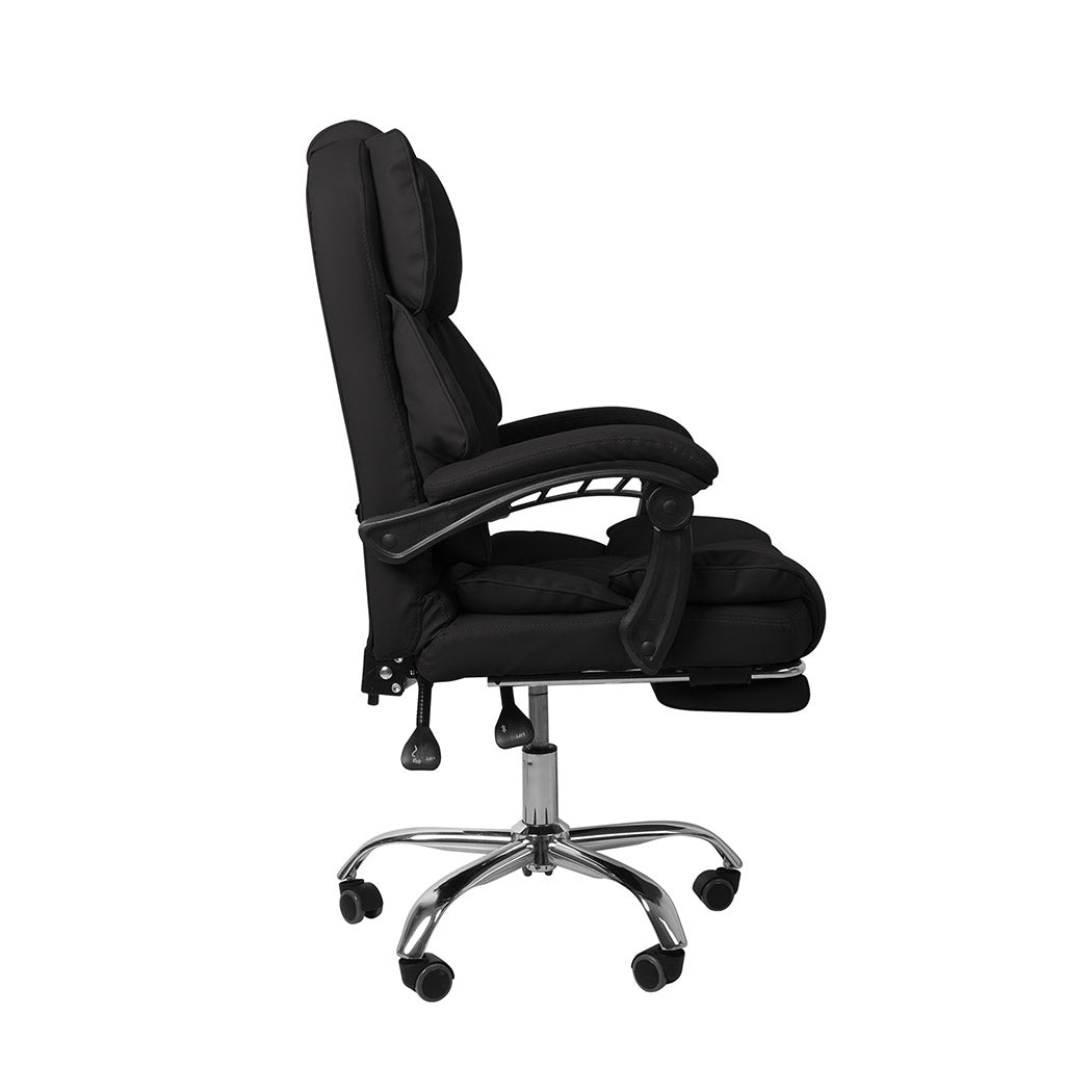 Levede Gaming Chair Office Computer Black Footrest-1864184461713870851