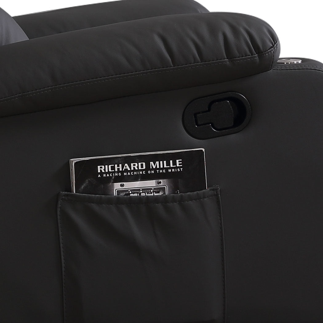 Levede Massage Chair Recliner 360 Swivel Black-1864184460451385347