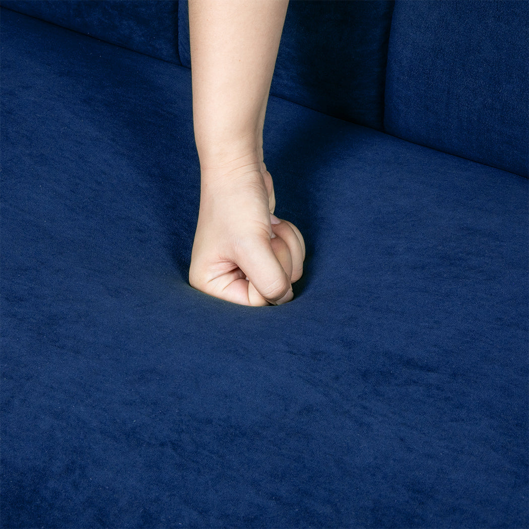 Levede Sofa Bed Convertible Velvet Lounge Recliner Couch Sleeper 3 Seater Blue-1864184618165604355