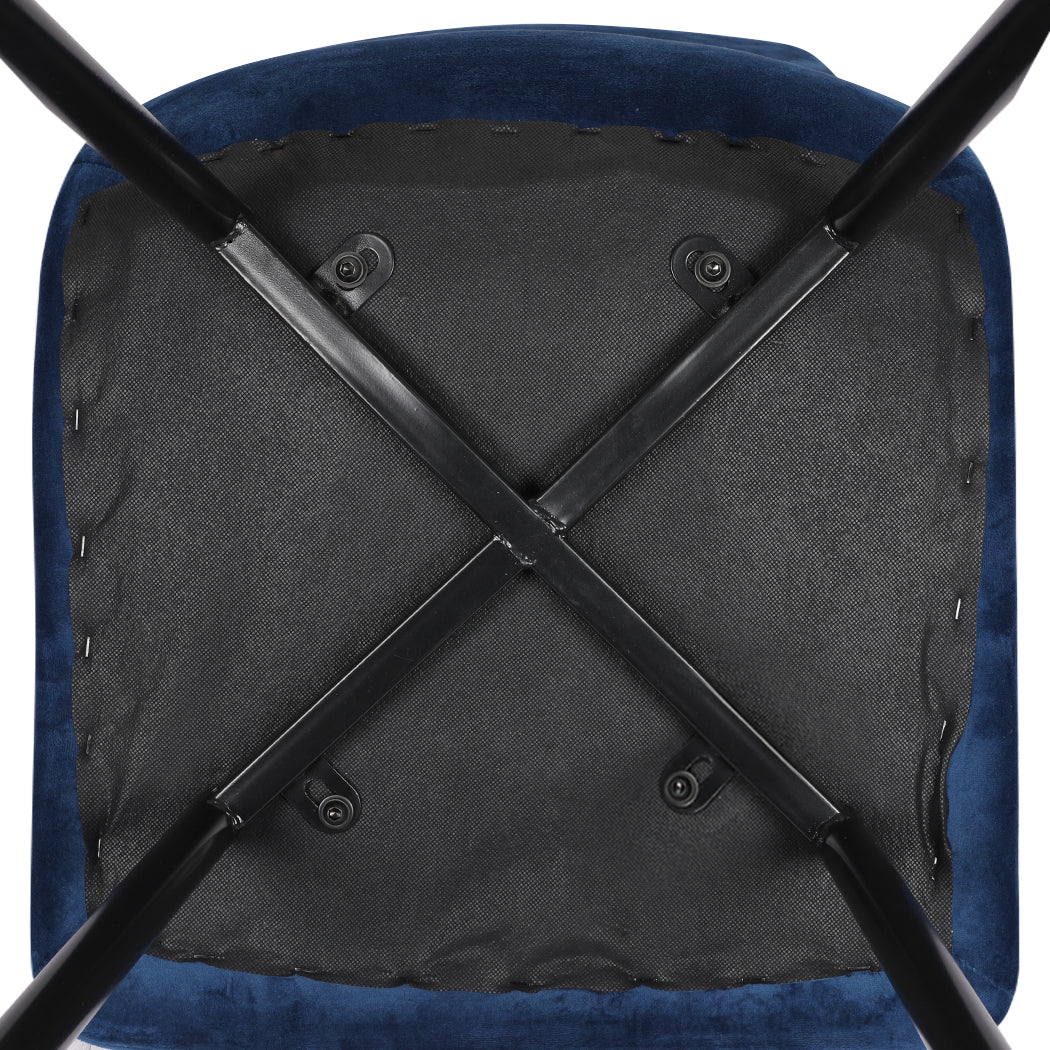Levede 4x Dining Chairs Kitchen Velvet Blue-1864183277309530115