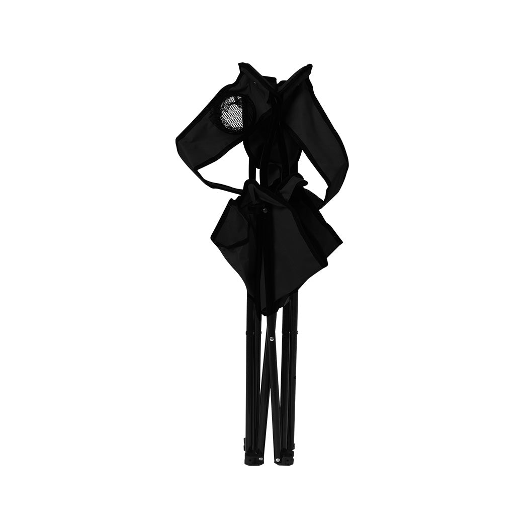 Levede Camping Chairs Folding Arm Foldable Black-1864184446211723267