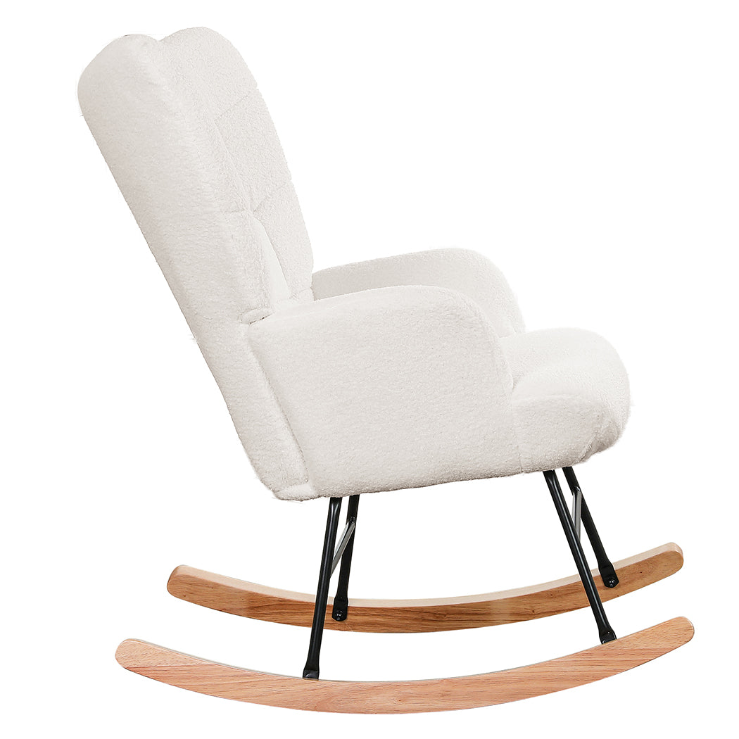 Levede Fleece Rocking Chair-1869883063815770115