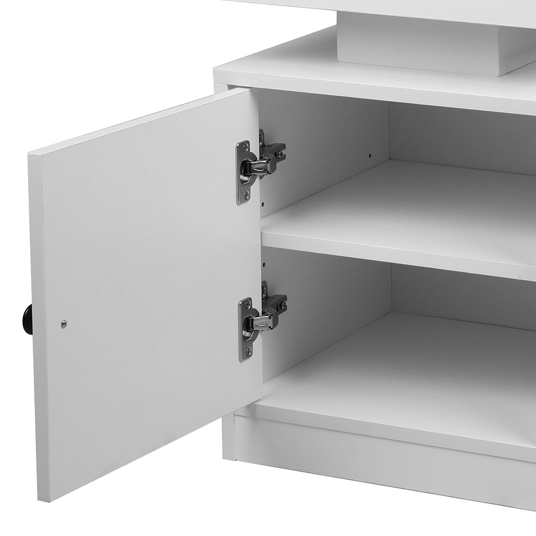 Levede Bedside Table USB Charger Outlet RGB White-1869883069012512771