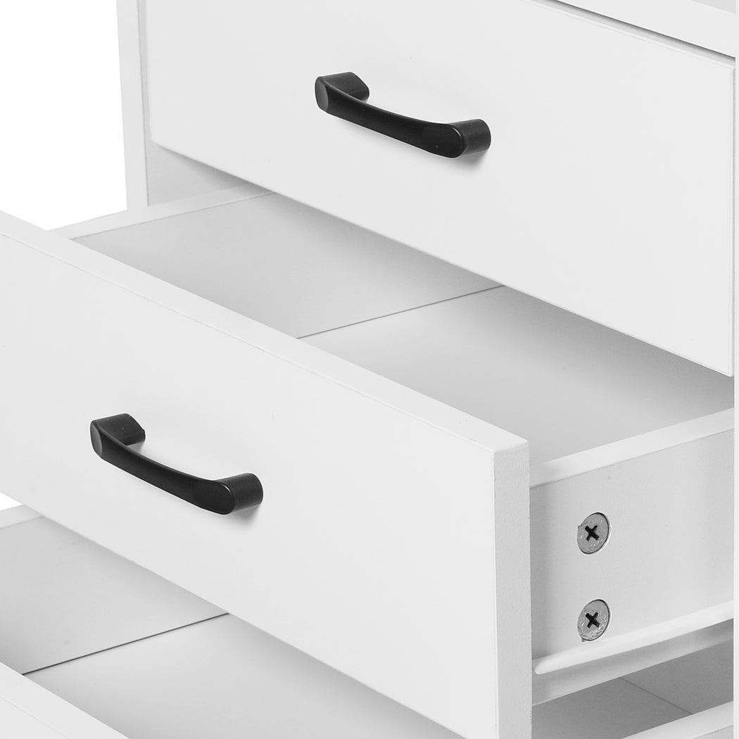 Levede Bedside Table USB Charger Outlet LED White-1869883068425310212