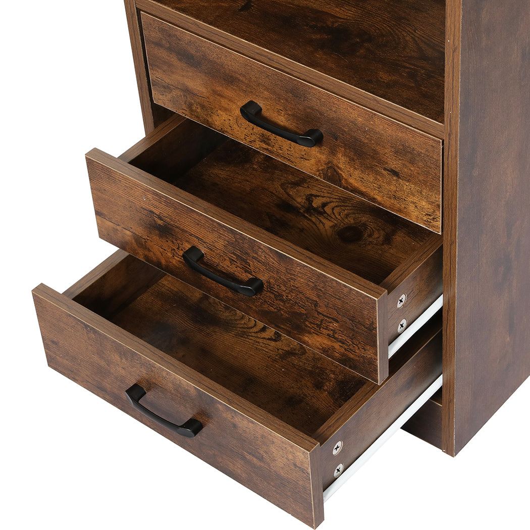 Levede Bedside Table USB Charger Outlet LED Oak-1869883068282703876