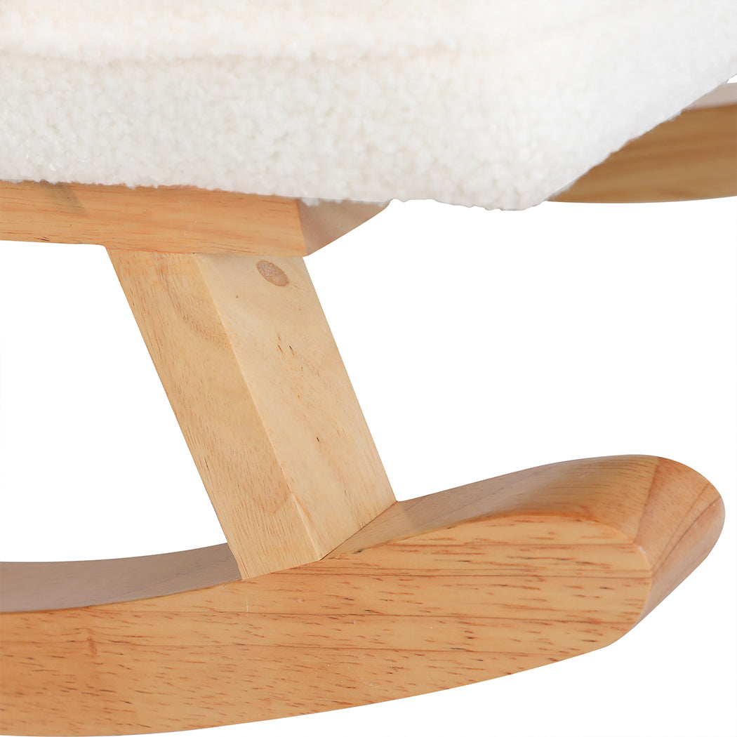 Levede Fleece Rocking Chair with footstool-1869883064247783428