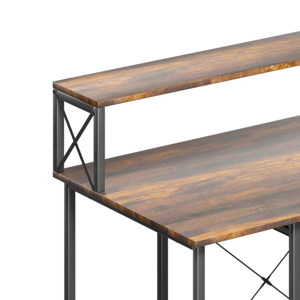 Levede Office Gaming Computer Desk Brown-1869883066516901892