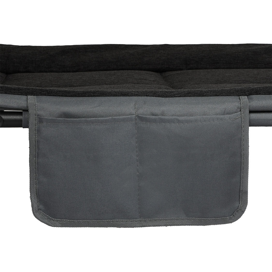 Levede Folding Camping Bed Camp Cots Black-1871349386718613508