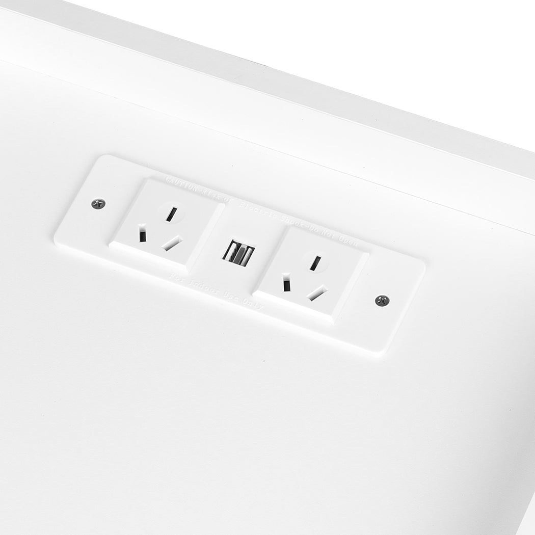 Levede Bedside Table USB Charger Outlet RGB White-1869883069012512773