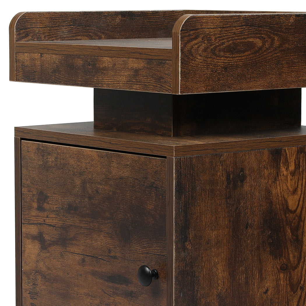 Levede Bedside Table USB Charger Outlet RGB Oak-1869883068827963397