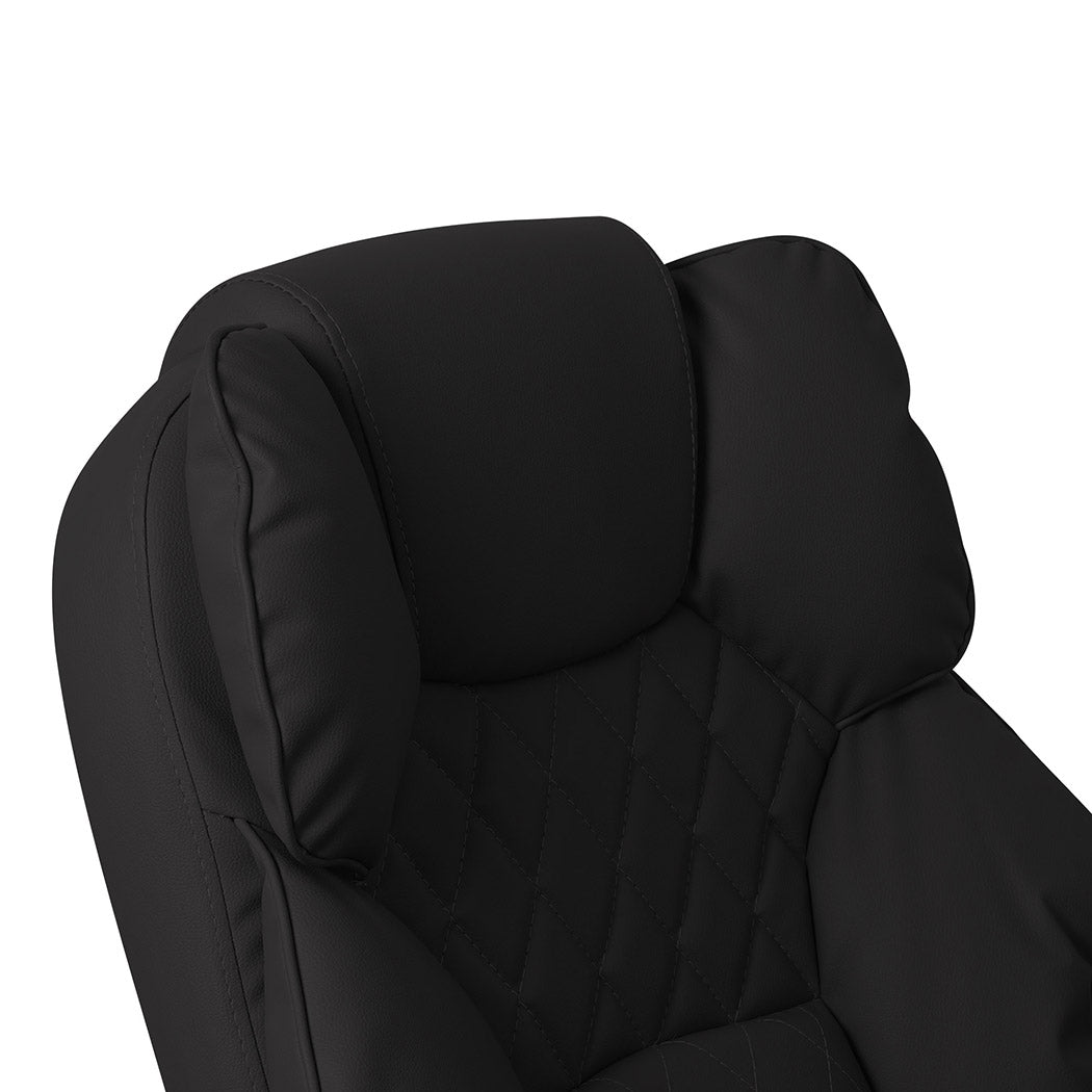 Levede Gaming Chair Office Computer Black Footrest-1864184461713870853
