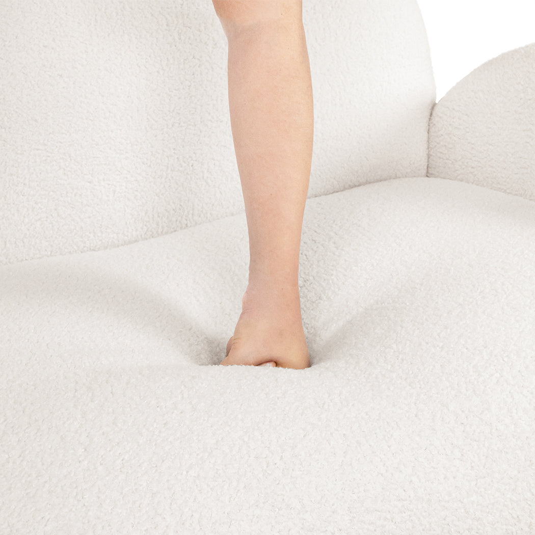 Levede Cloud Sofa 3 Seater Sherpa Fleece White-1869883070216278021