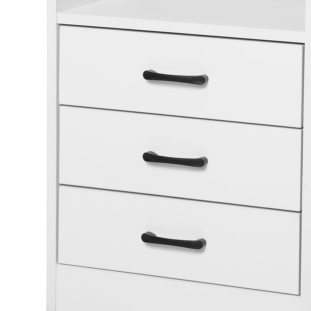 Levede Bedside Table USB Charger Outlet LED White-1869883068425310213