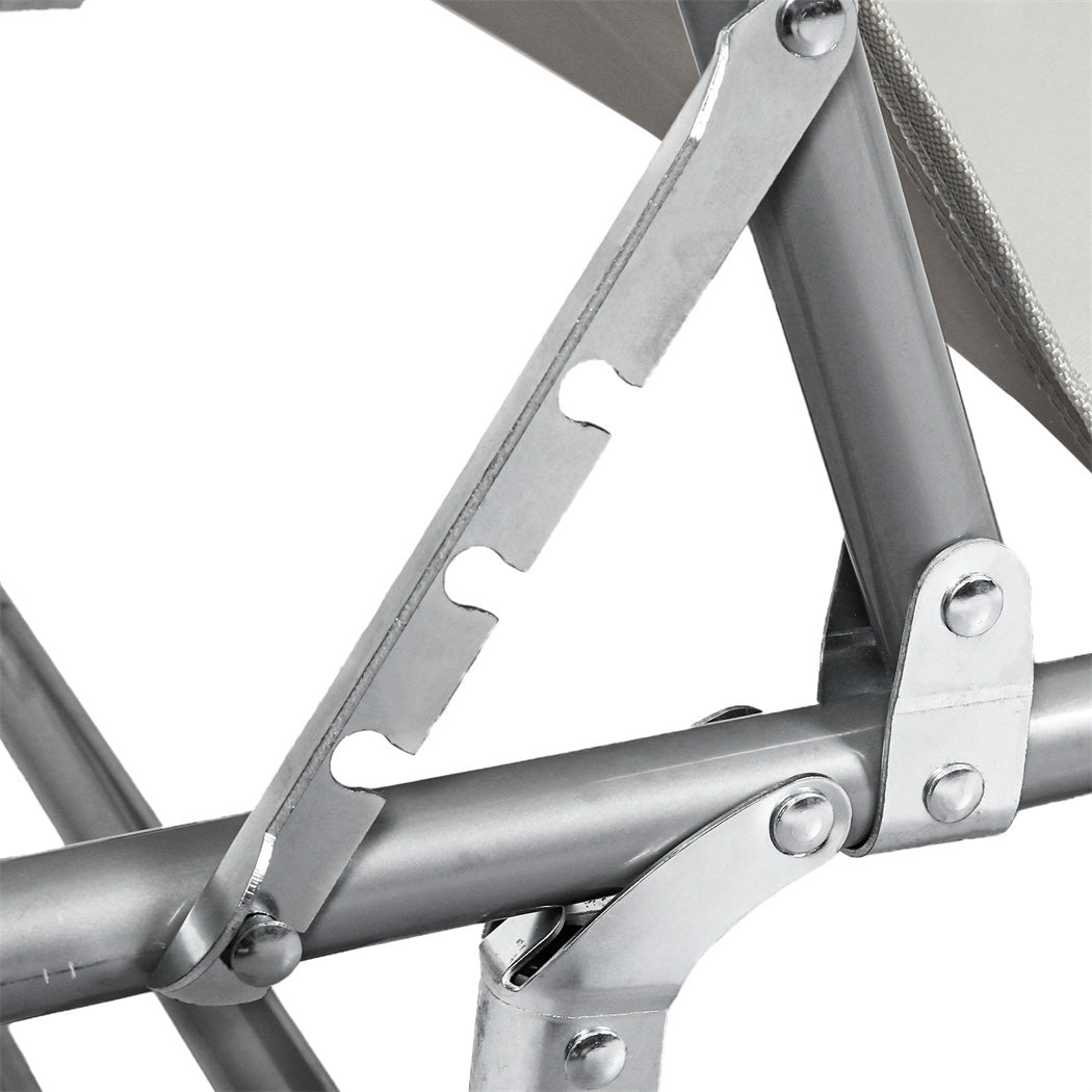 Levede Foldable Lounge Chairs with Canopy Grey-1871349386156576773