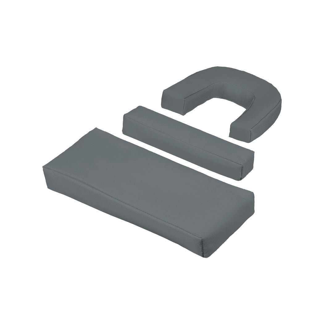 Levede Foldable Beach Lounge Chairs with Face Hole Grey-1871349386445983749