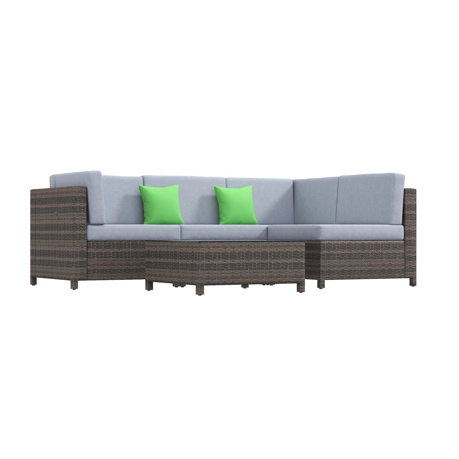 Milano Outdoor 5 PC Rattan Sofa Set Colour Oatmeal Seat & Black Coating (5 Boxes)-1878615033924161542