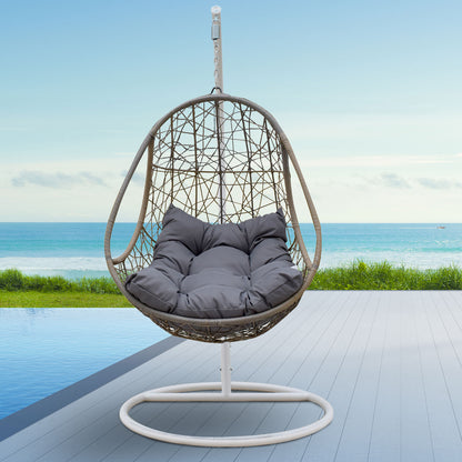 Arcadia Furniture Rocking Egg Chair - Oatmeal and Grey-1878615032561012737