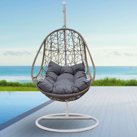 Arcadia Furniture Rocking Egg Chair - Oatmeal and Grey-1878615032561012737