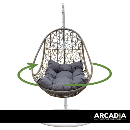 Arcadia Furniture Rocking Egg Chair - Oatmeal and Grey-1878615032561012742