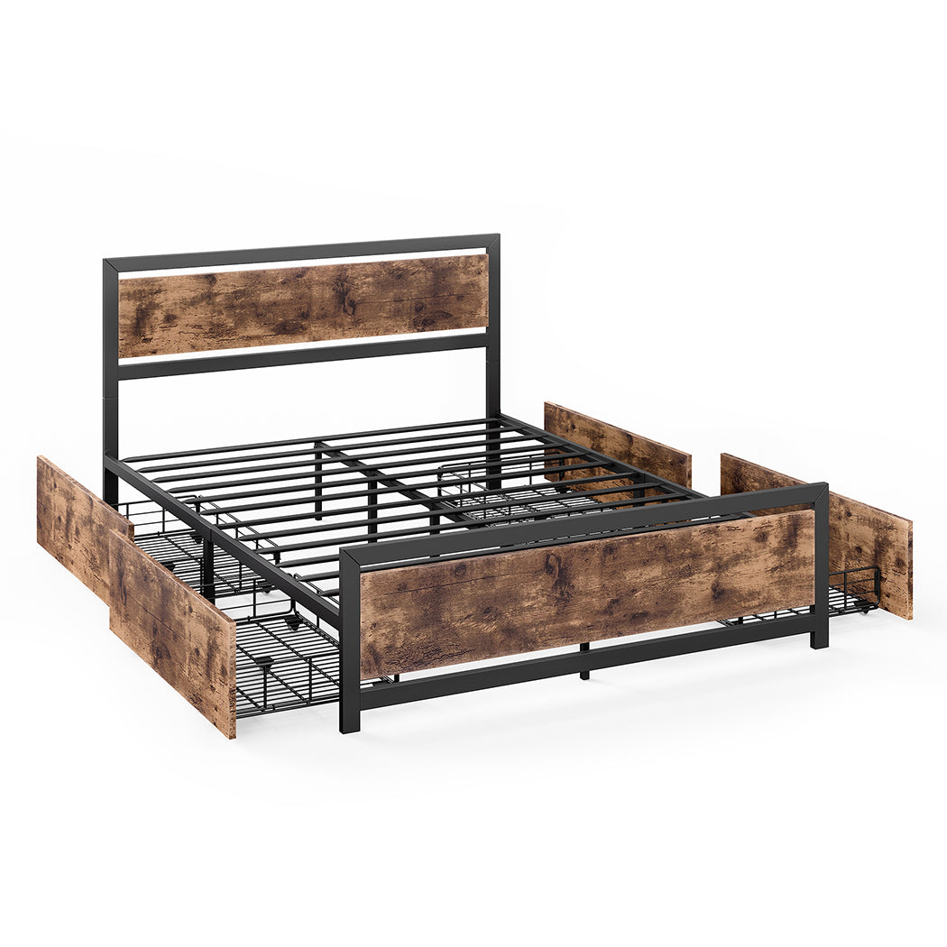 Levede Queen Bed Frame Industrial Mattress-1864183203057766400