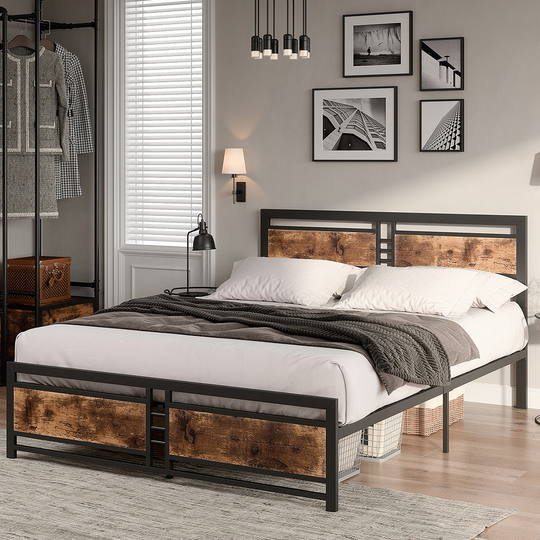 Levede Metal Bed Frame Queen Mattress-1864183189644382214