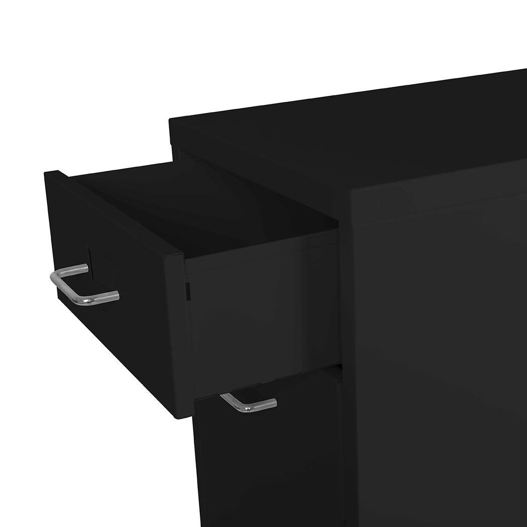 Levede 3 Drawer Office Drawers Cabinet Black-1864184249398202373