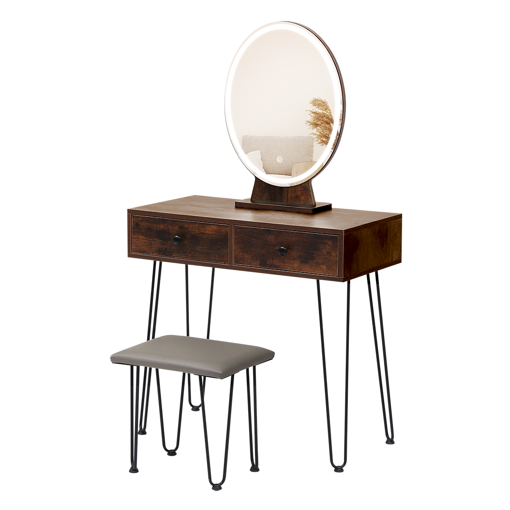 Levede Dressing Table LED Light Strip Brown-1871349402606637064