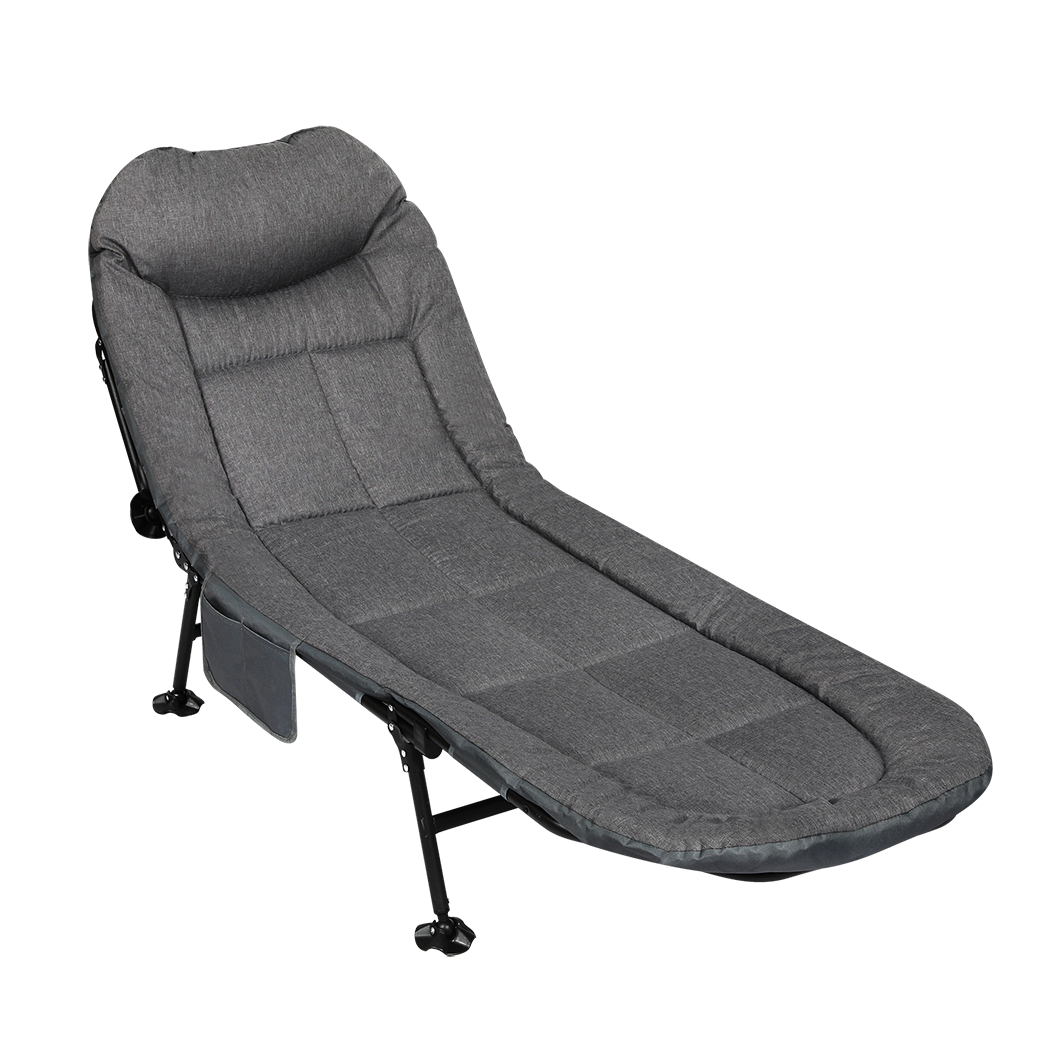 Levede Folding Camping Bed Camp Cots Dark Grey-1871349386861219848