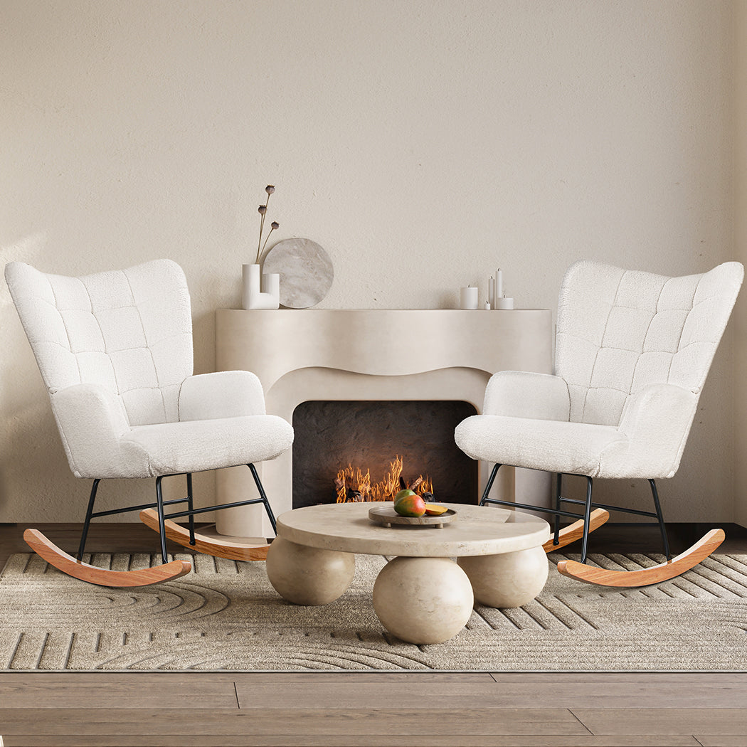 Levede Fleece Rocking Chair-1869883063815770118