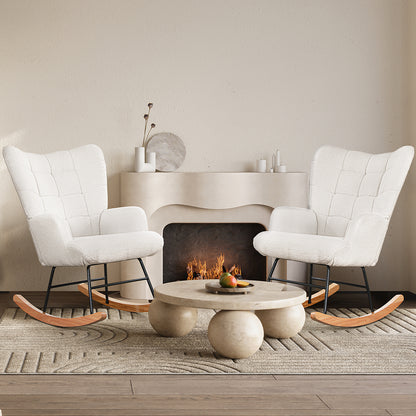 Levede Fleece Rocking Chair-1869883063815770118