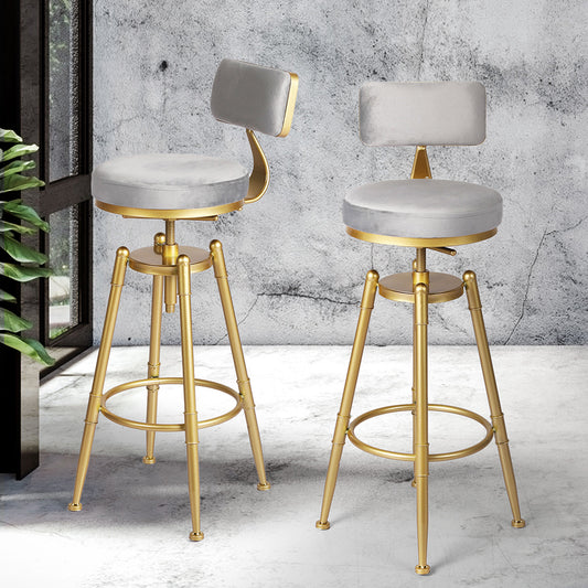 Levede 1x Bar Stools Kitchen Stool Chair Grey-1864183228475248646