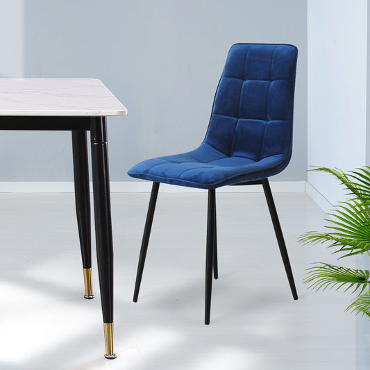 Levede 4x Dining Chairs Kitchen Velvet Blue-1864183277309530118