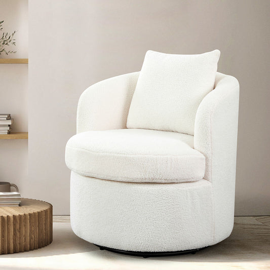Levede Fleece Swivel Chair-1869883064407166982